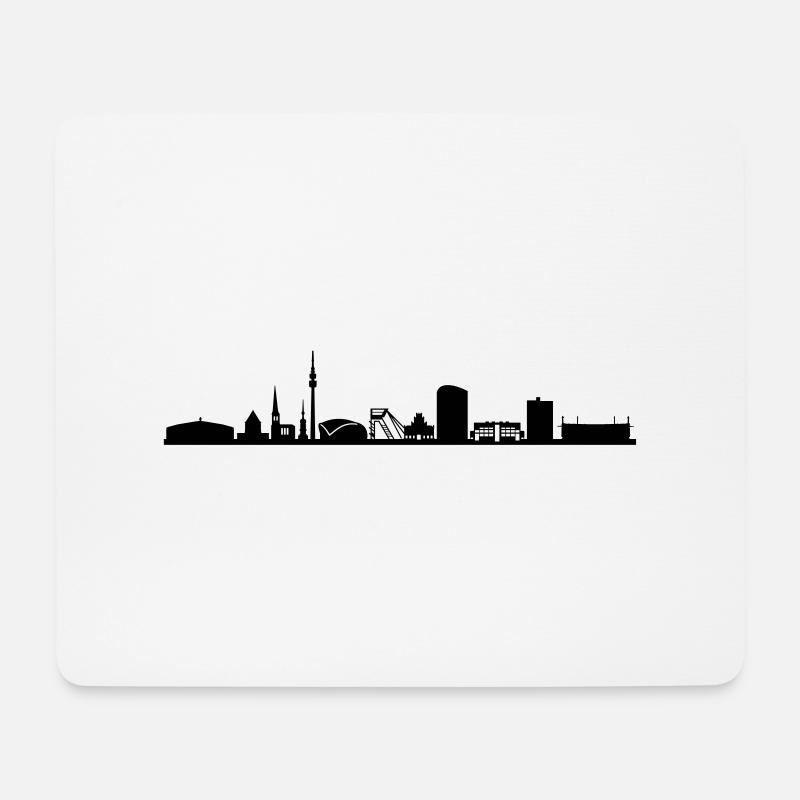 Skyline - Dortmund - Mousepad (Querformat) - Weiß