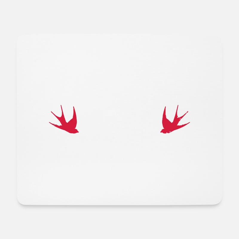 Tattoo Schwalben - Mousepad (Querformat) - Weiß