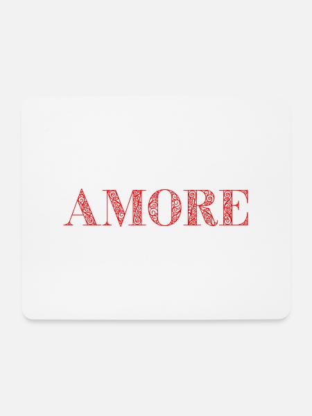 AMORE Geschenk-Idee Zitat italienisch liebe - Mousepad (Querformat) - Weiß