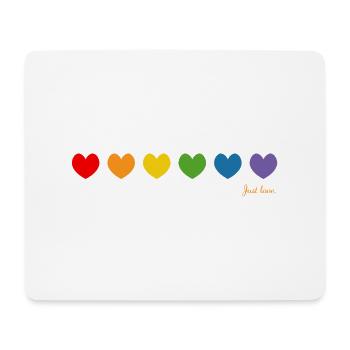 coeur arc-en-ciel juste aimer LGBT lgbtqi queer - Tapis de souris (format paysage) - blanc - Devant