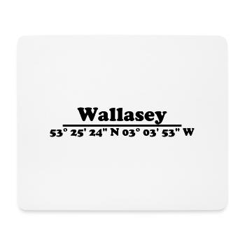 Coordonnées Wallasey - Tapis de souris (format paysage) - blanc - Devant