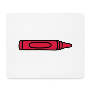 Roter Wachsmalstift cool Design - Mousepad (Querformat) - Weiß - Vorne