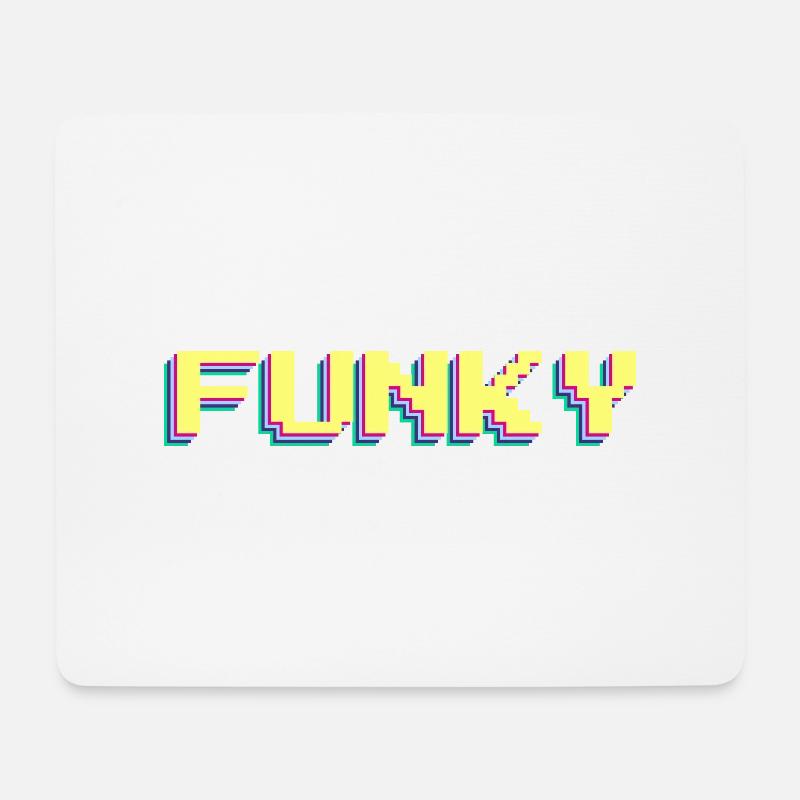 Funky 90er Pixel Wort Bunt - Mousepad (Querformat) - Weiß