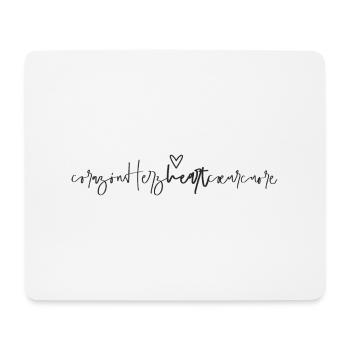 « Heart » - lettrage en 5 langues - Tapis de souris (format paysage) - blanc - Devant