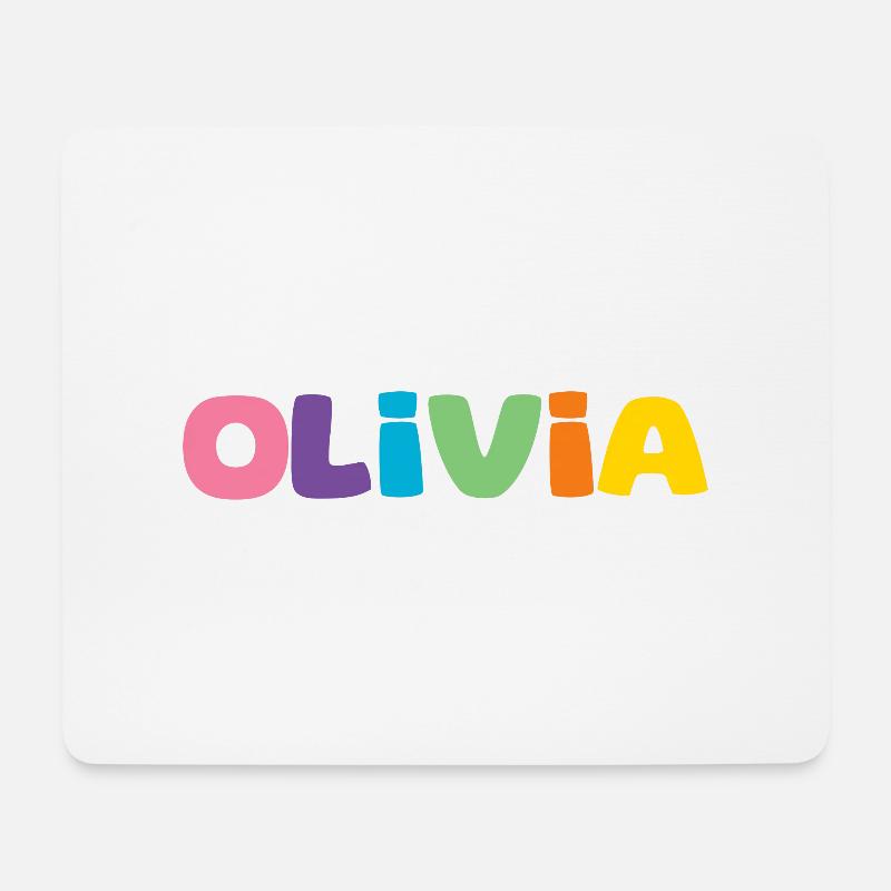 Name - Olivia - Mousepad (Querformat) - Weiß