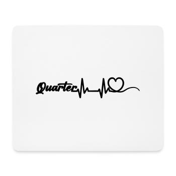 Heartbeat Herz mit Schriftzug Quarter schwarz - Mousepad (Querformat) - Weiß - Vorne
