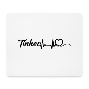 Heartbeat Herz mit Schriftzug Tinker schwarz - Mousepad (Querformat) - Weiß - Vorne