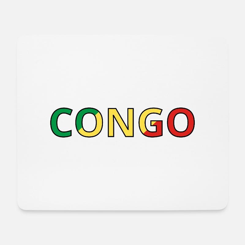 Congo Flag - Mouse Pad (horizontal) - white