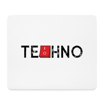 Techno On Off - Mousepad (Querformat) - Weiß - Vorne