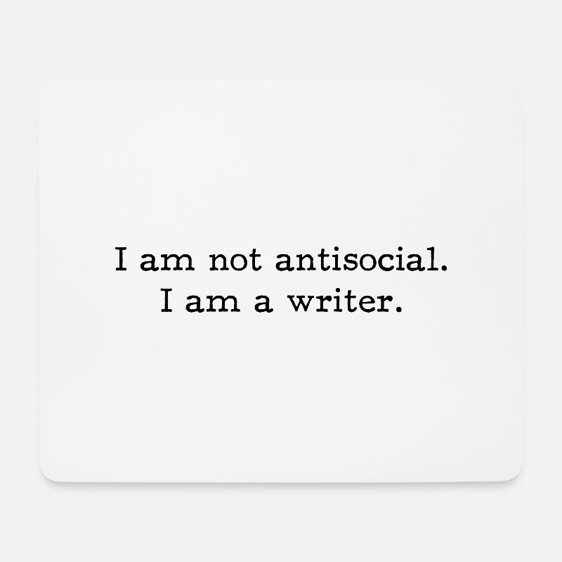 Antisocial Writer - Mousepad (Querformat) - Weiß