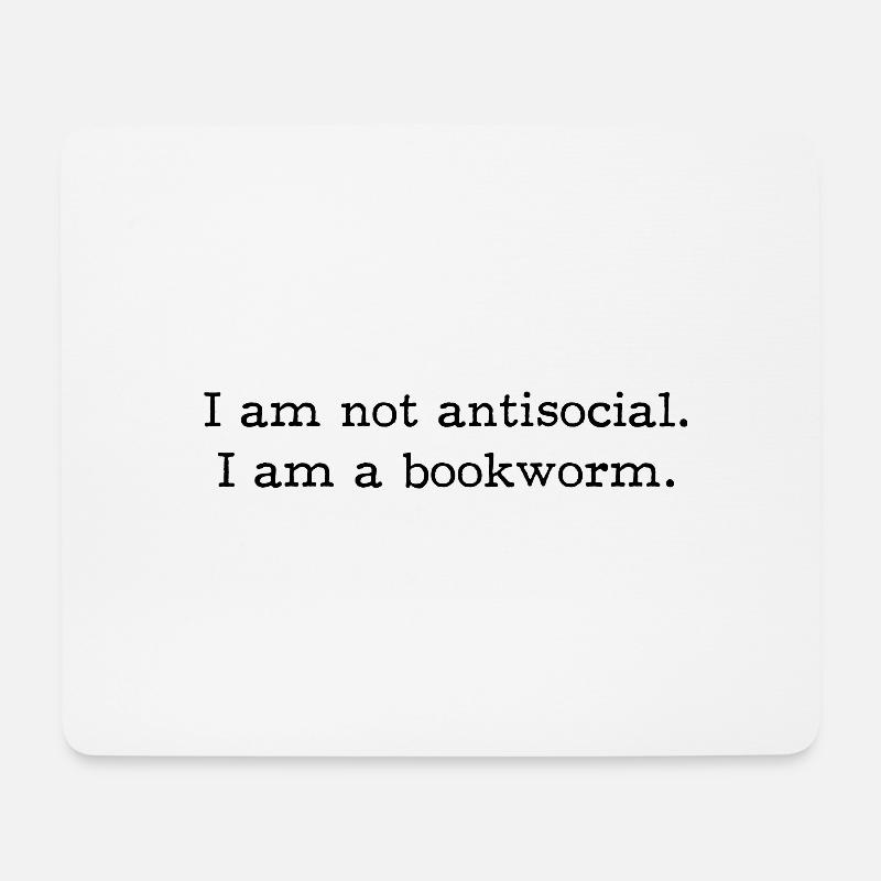 Antisocial Bookworm - Mousepad (Querformat) - Weiß