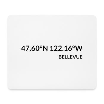 Bellevue Washington USA Koordinaten - Mousepad (Querformat) - Weiß - Vorne