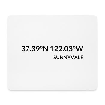 Sunnyvale, Californie, États-Unis Coordonnées - Tapis de souris (format paysage) - blanc - Devant