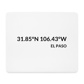 El Paso, Texas, USA Coordinates - Mouse Pad (horizontal) - white - Front