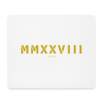 Roman numeral year of birth Made in 2028 - Mouse Pad (horizontal) - white - Front
