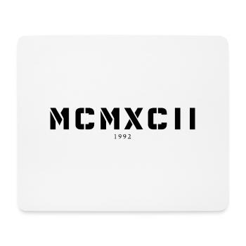 Römische Zahl Geburtsjahr Made in 1992 - Mousepad (Querformat) - Weiß - Vorne