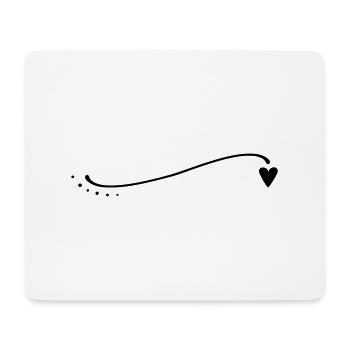 Curved Heart Line - Mouse Pad (horizontal) - white - Front