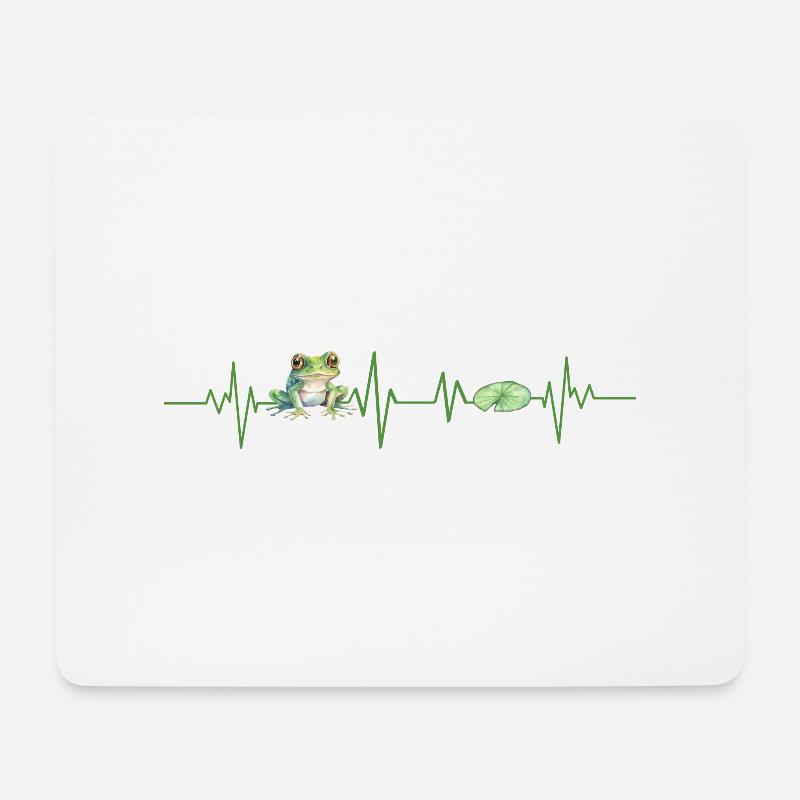 Herzschlag des Frosches - Mousepad (Querformat) - Weiß
