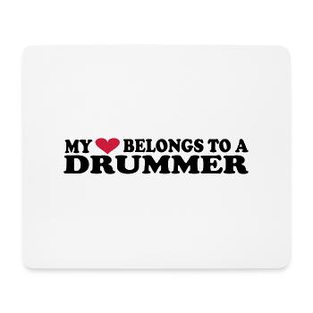 MY HEART BELONGS TO A DRUMMER - Mouse Pad (horizontal) - white - Front