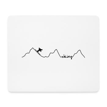 Skifahrer in den Alpen - Mousepad (Querformat) - Weiß - Vorne