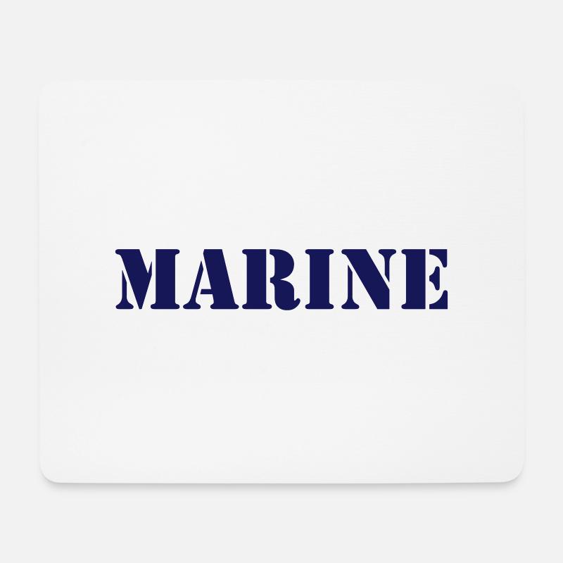 Marine Marineblau - Mousepad (Querformat) - Weiß