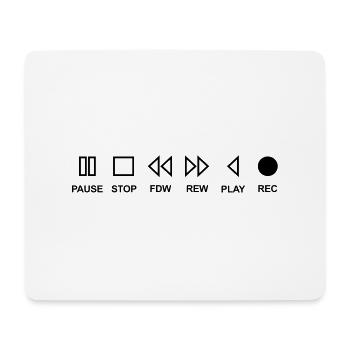 Cassette musik music play stop pause Black - Mousepad (Querformat) - Weiß - Vorne
