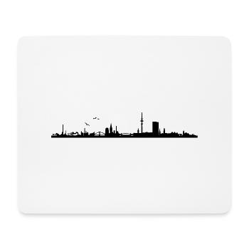 Hambourg skyline panorama - Tapis de souris (format paysage) - blanc - Devant