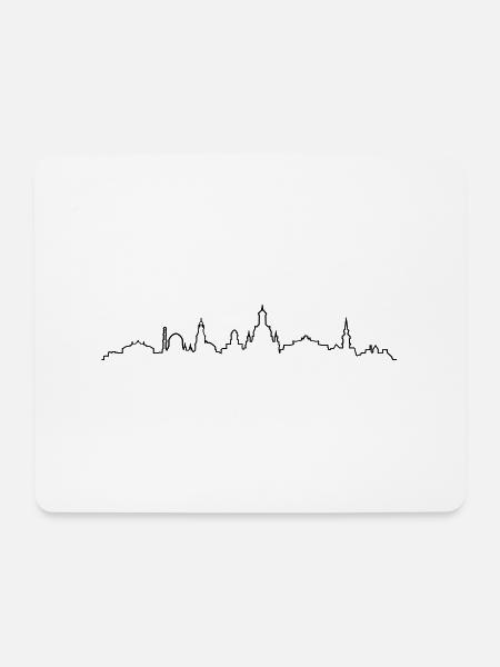 Skyline Dresden - Mousepad (Querformat) - Weiß