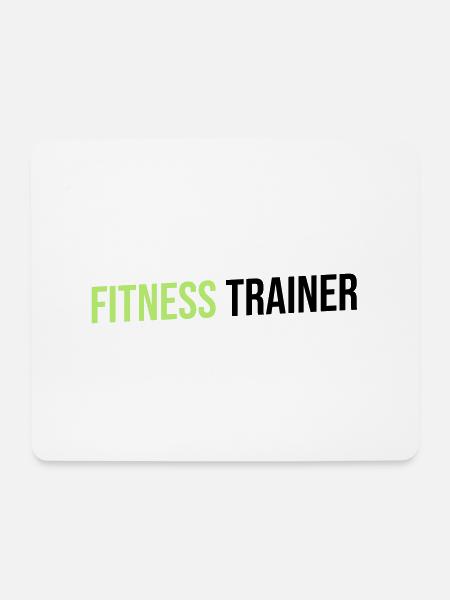 fitness trainer green black - Mouse Pad (horizontal) - white