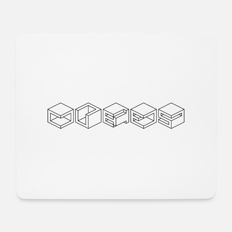 Cubes - Mousepad (Querformat) - Weiß