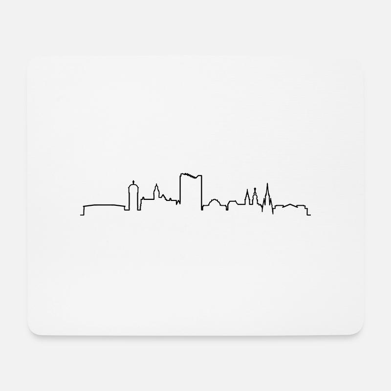 Skyline Chemnitz Linie - Mousepad (Querformat) - Weiß