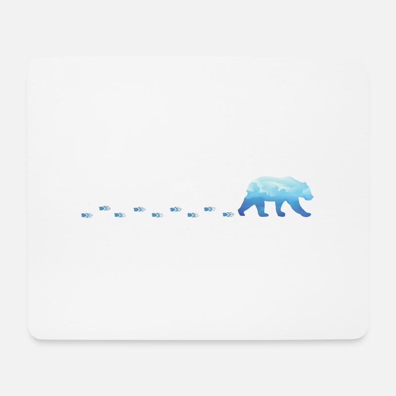 Laufender Eisbär - Mousepad (Querformat) - Weiß