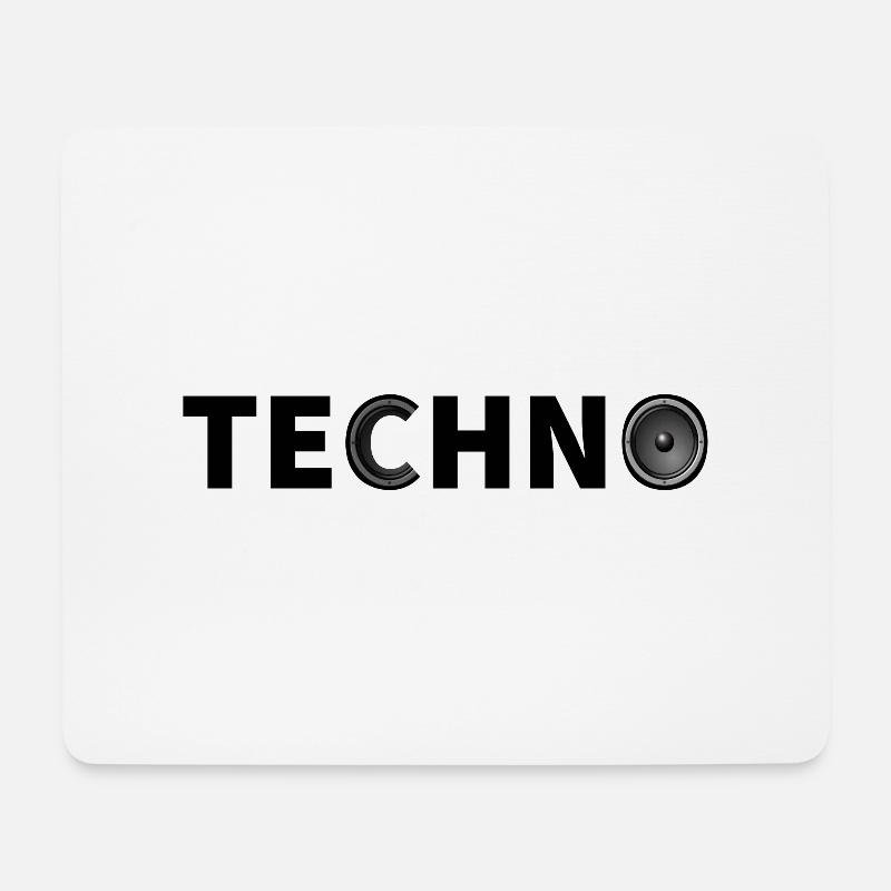 Techno Bass - Mousepad (Querformat) - Weiß