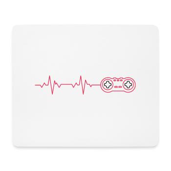 ECG Heartbeat Video Game Player Gaming Gamer Conso - Mousepad (Querformat) - Weiß - Vorne