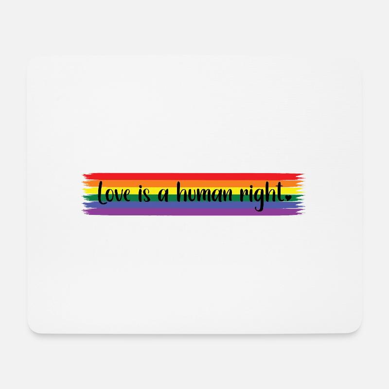 Love is a human right - LGBT Pride Rainbow Design - Mousepad (Querformat) - Weiß
