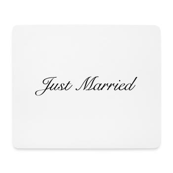 Cooles „Just Married“ Design für sie und ihn - Mousepad (Querformat) - Weiß - Vorne