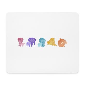 Boho Line Art Design, Series "Big 5" - Mouse Pad (horizontal) - white - Front
