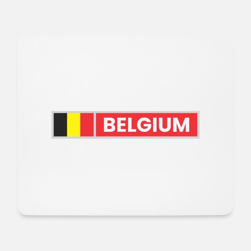 Belgische Flagge - Mousepad (Querformat) - Weiß