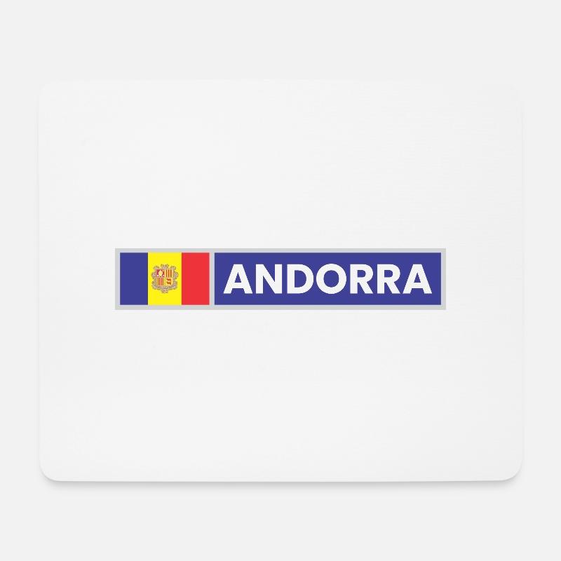 Drapeau d’Andorre - Tapis de souris (format paysage) - blanc