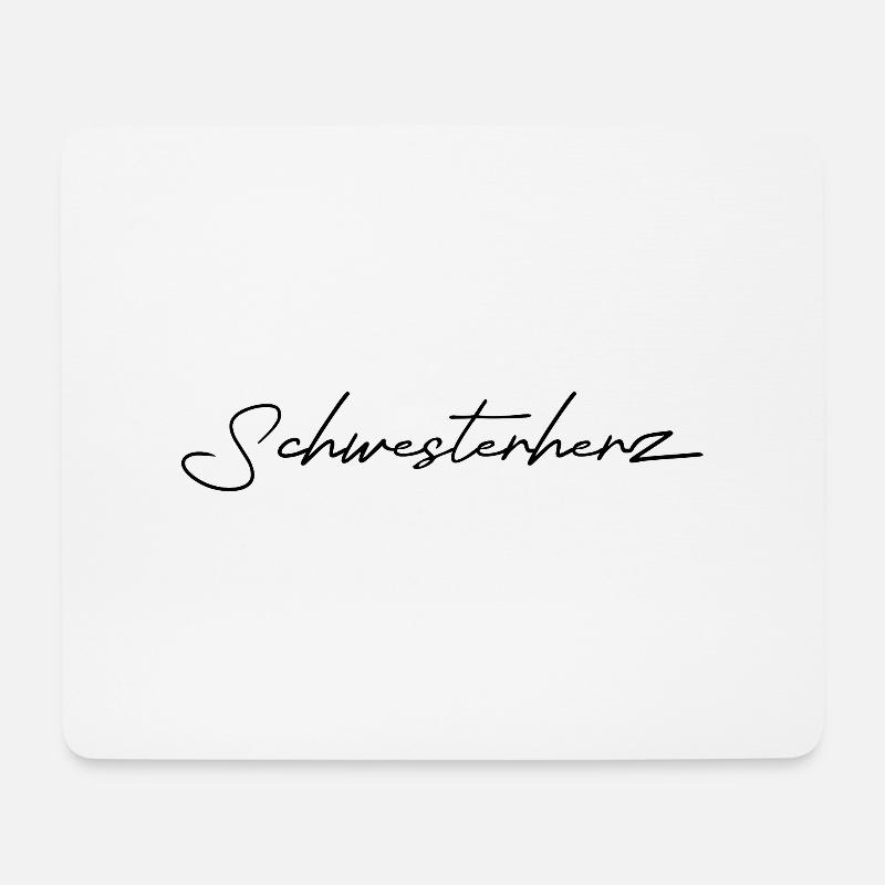 Schwesterherz black design - Mousepad (Querformat) - Weiß