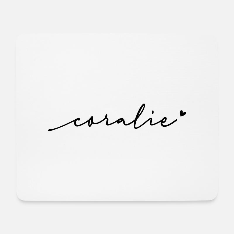Coralie Schreibschrift Name - Mousepad (Querformat) - Weiß