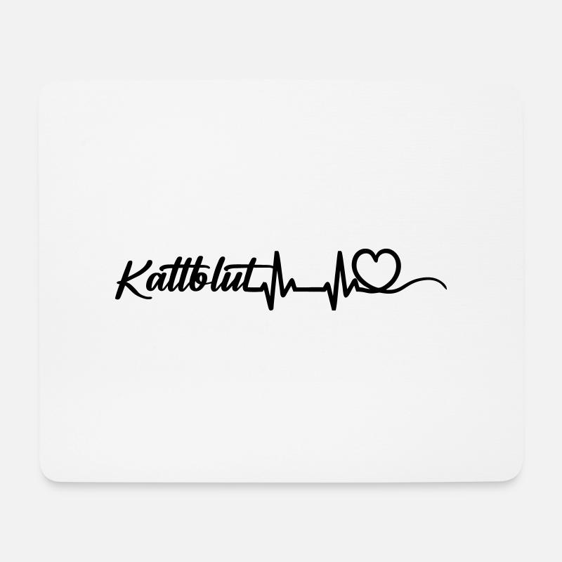 Heartbeat Herz mit Schriftzug Kaltblut schwarz - Mousepad (Querformat) - Weiß