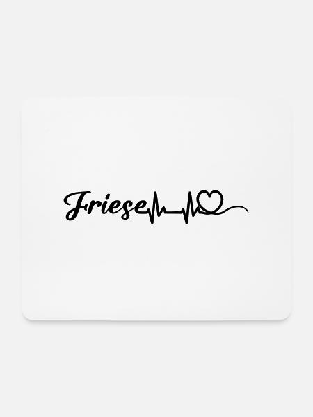Heartbeat Herz mit Schriftzug Friese schwarz - Mousepad (Querformat) - Weiß