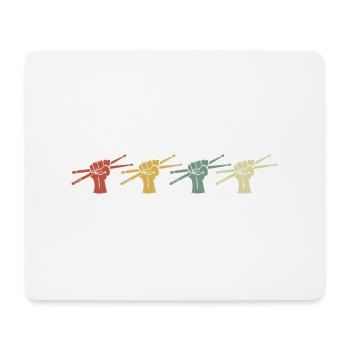 Vintage-Retro-Musik-Schlagzeuger - Mousepad (Querformat) - Weiß - Vorne