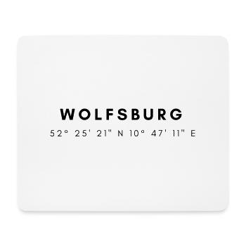 Wolfsburg Koordinaten - Mousepad (Querformat) - Weiß - Vorne