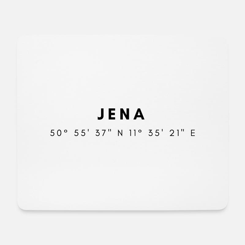 Jena Koordinaten - Mousepad (Querformat) - Weiß