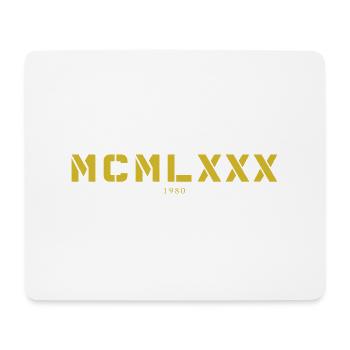 Römische Zahl Geburtsjahr Made in 1980 - Mousepad (Querformat) - Weiß - Vorne