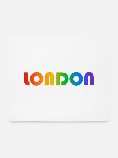London Rainbow Text - Mouse Pad (horizontal) - white