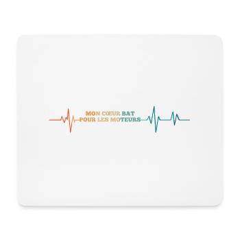 Battement de coeur mon cœur bat pour les moteurs - Tapis de souris (format paysage) - blanc - Devant