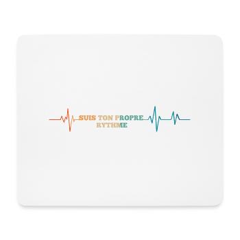 Battement de coeur rétro suis ton propre rythme - Tapis de souris (format paysage) - blanc - Devant